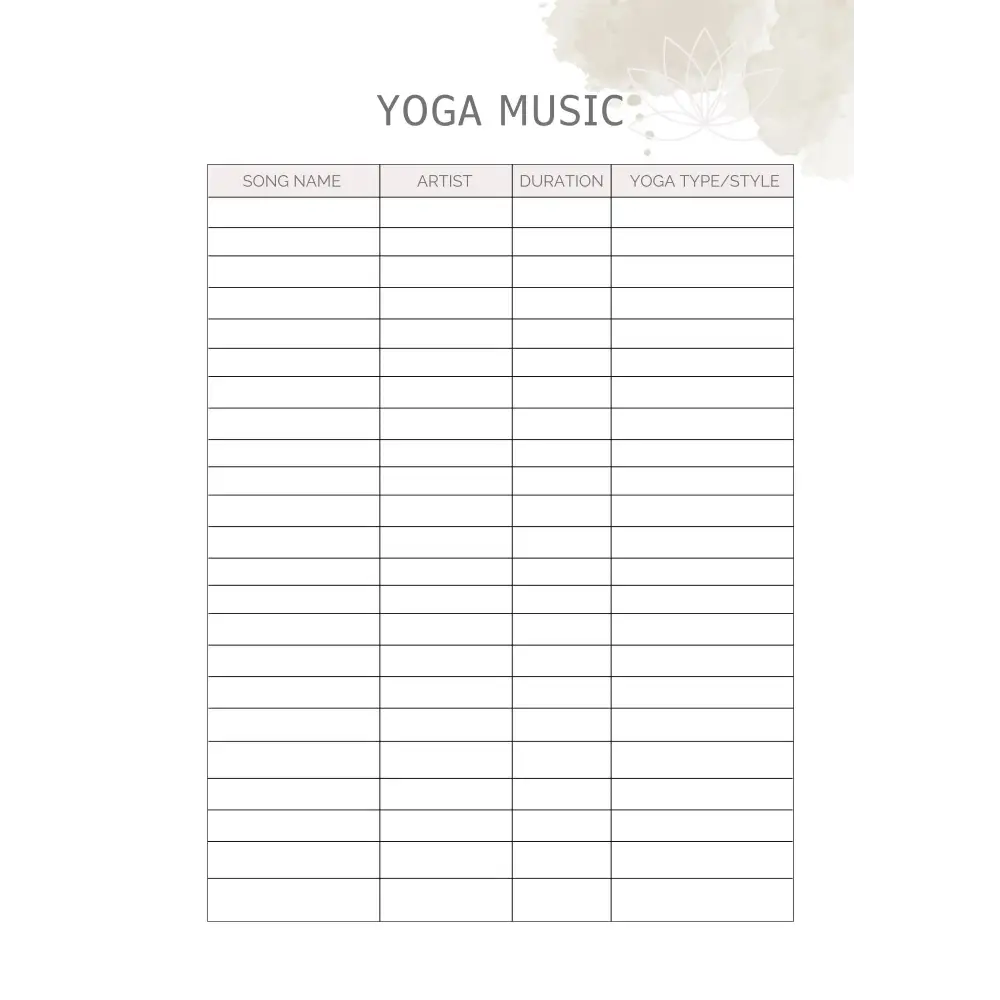 Yoga and Meditation Journal | Track Your Progress, Your Sequences, Your Music, Your Reflections | Instant Download & Print | PDF File