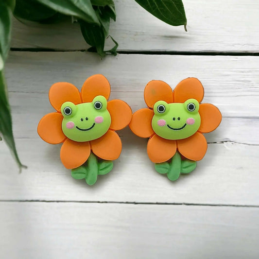 Froggy Flower Power Earrings, Add Some Cuteness to Your Day!