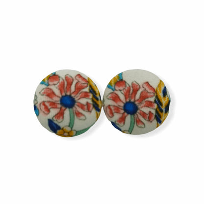 LIberty Fabrics Merchant's Tree floral themed fabric button earrings - Lil-aiges Creations - Quality Australian-made Gifts