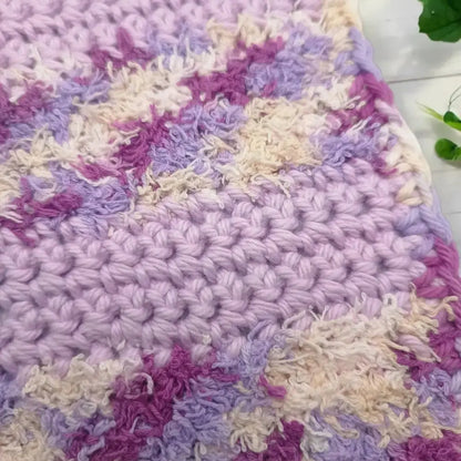 Handcrafted Purple Crocheted Wash Cloths, Zero Waste Kitchen Must Have, Pure Cotton, Made in Australia