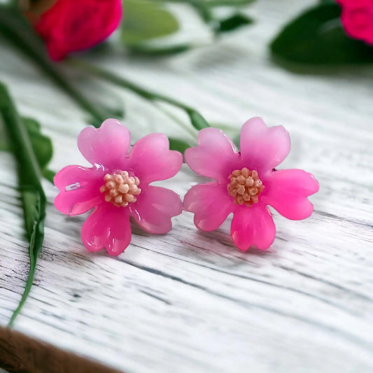 Pink Purple Flower Resin Earrings: A Perfect Blend of Style and Fun - Image #1