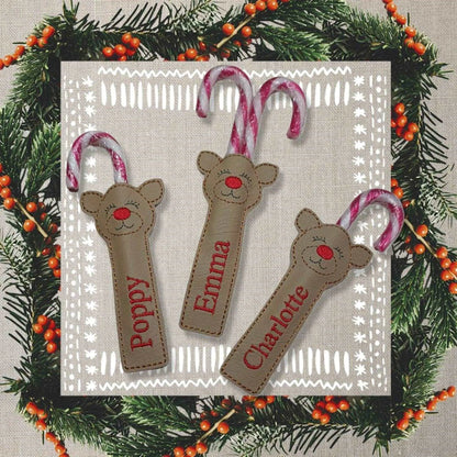 Girl Reindeer Candy Cane Holders, with name options, made in AU ...