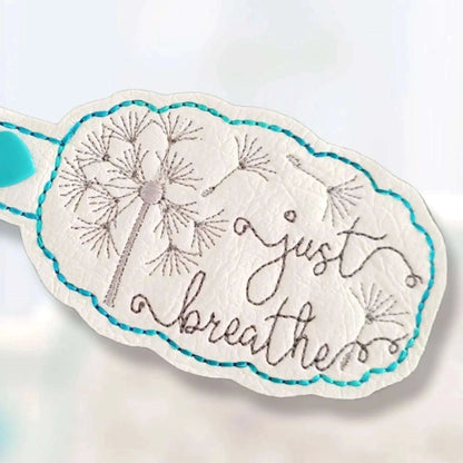 Just breathe vinyl key chain, colour options, ready to post, made in Australia - Lil-aiges Creations - Quality Australian-made Gifts
