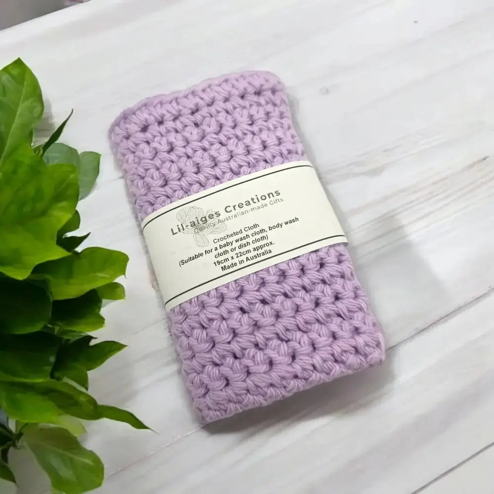 Handcrafted Purple Crocheted Wash Cloths, Zero Waste Kitchen Must Have, Pure Cotton, Made in Australia