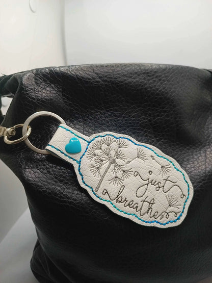 Just breathe vinyl key chain, colour options, ready to post, made in Australia