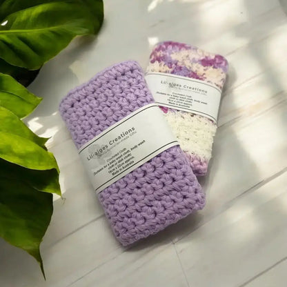 Handcrafted Purple Crocheted Wash Cloths, Zero Waste Kitchen Must Have, Pure Cotton, Made in Australia