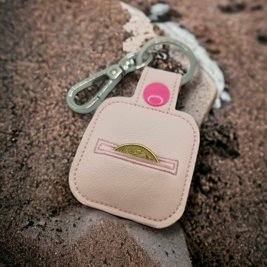 Pink Themed Vinyl Trolley Coin Holder Keychain | The Perfect Accessory for Supermarket Shopping!
