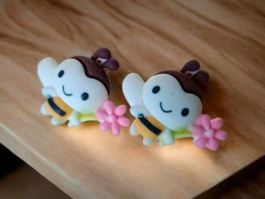 Buzzing Bee Resin Earrings - Quirky & Fun Novelty Jewellery for Nature Lovers