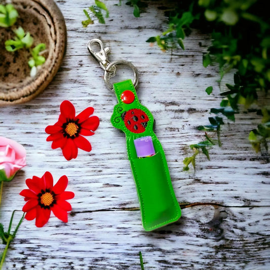 Ladybug themed lip balm holder | Cute Keychain | Made in Autralia