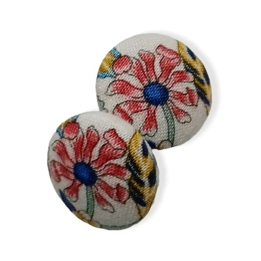LIberty Fabrics Merchant's Tree floral themed fabric button earrings - Lil-aiges Creations - Quality Australian-made Gifts