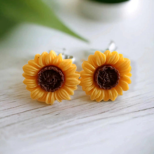 Sunflower Resin Earrings - Brighten Up Your Day with These Stunning Floral Accessories Active - Image #1