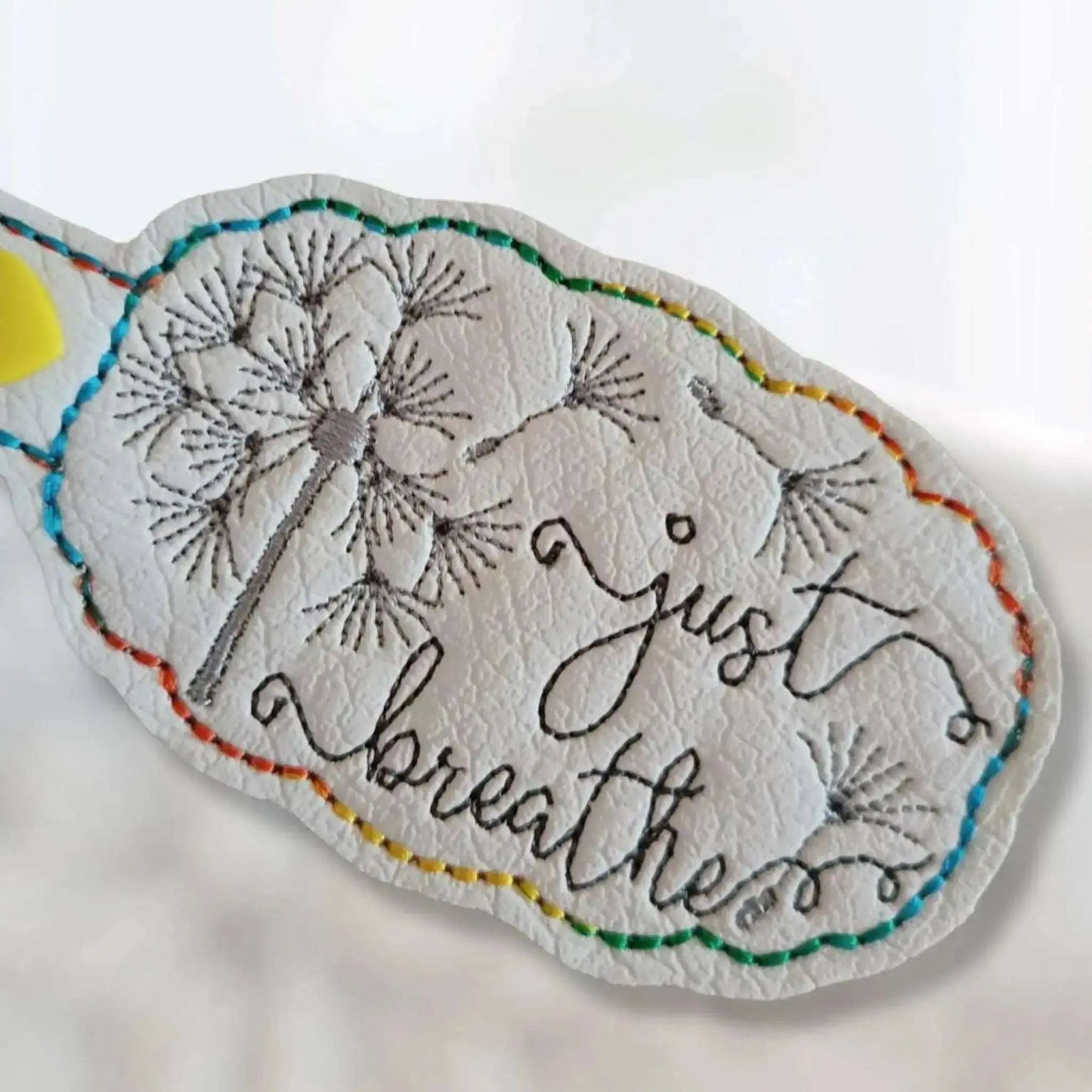 Just breathe vinyl key chain, colour options, ready to post, made in Australia - Lil-aiges Creations - Quality Australian-made Gifts