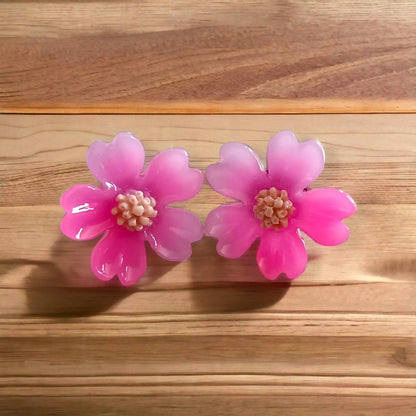 Pink Purple Flower Resin Earrings: A Perfect Blend of Style and Fun - Image #2