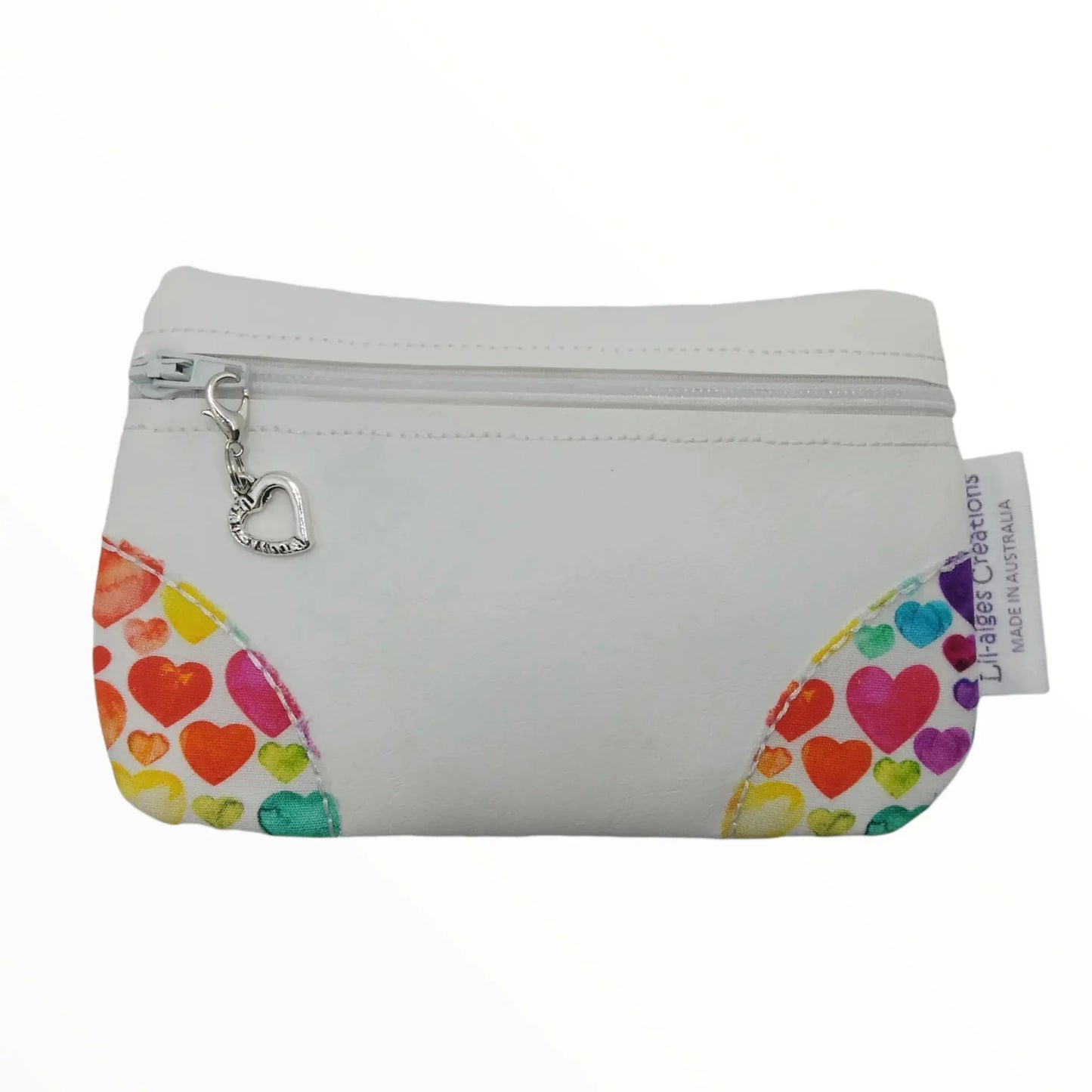 Add a pop of colour with our stylish rainbow heart coin purse. Perfect for holding essentials! Made in Australia. - Image #2