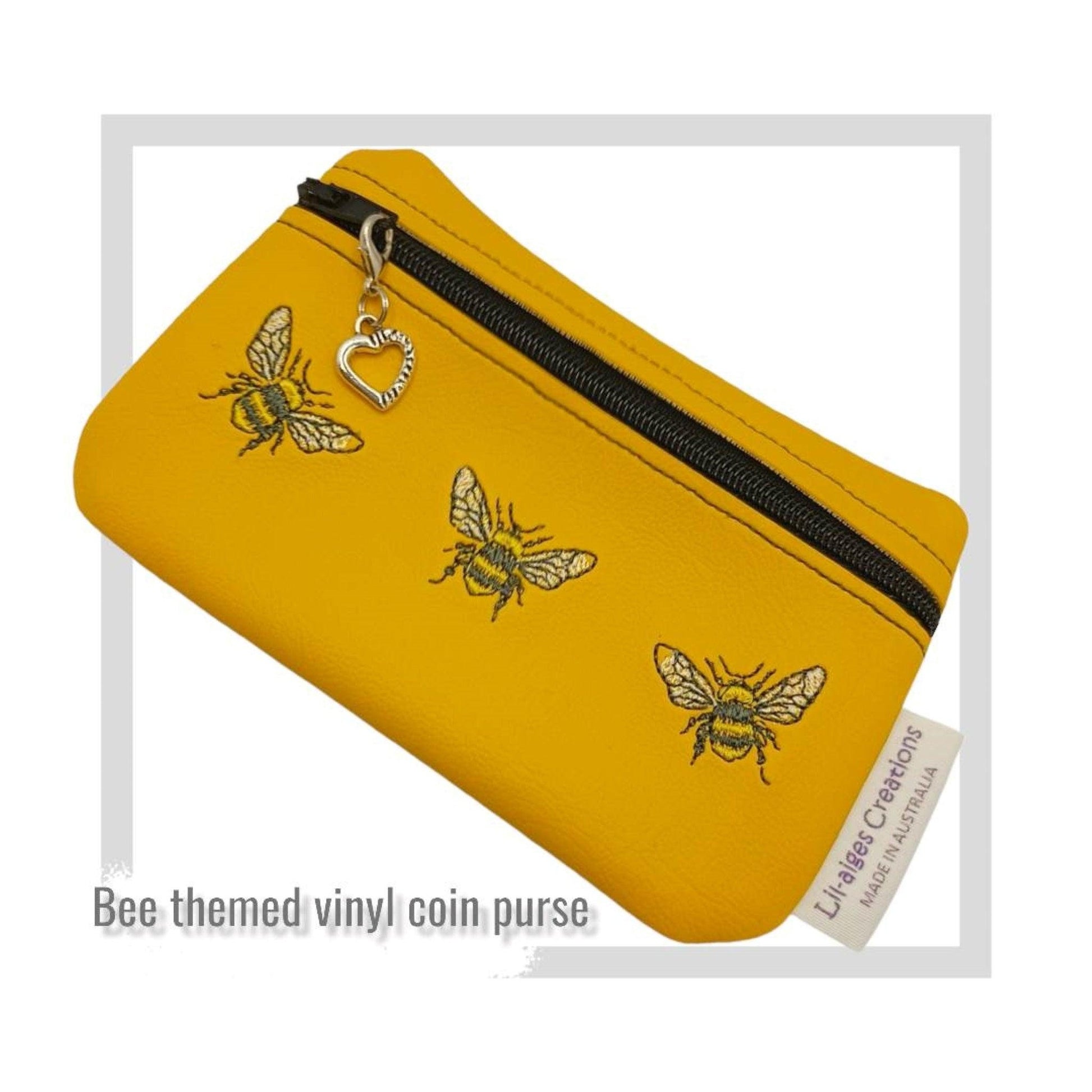 READY TO POST - Bee themed vinyl coin purse, made in Australia - Image #1