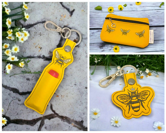 Bee Themed Gift Pack #1 | Lip Balm Holder, Coin Purse, Keychain | Made in Australia