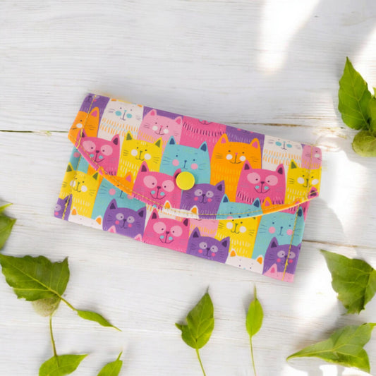 Cute Cat Purse, Chic Sustainable Coin Purse, Perfect as a Glasses Case, made in Australia