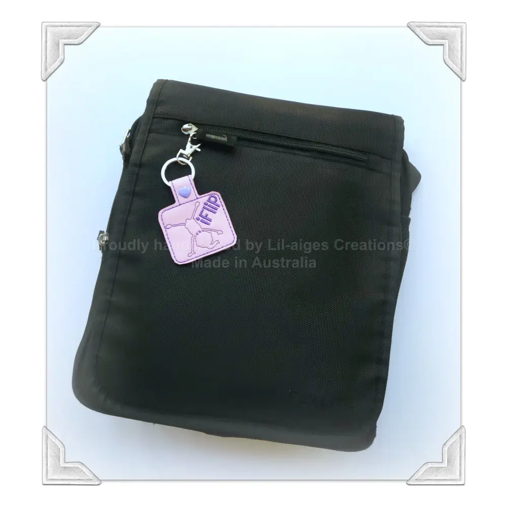 Pink gymnastic key fob, I flip keychain, gymnast gifts, bag charm, Australian seller
