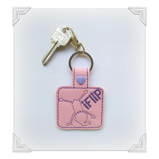 Pink gymnastic key fob, I flip keychain, gymnast gifts, bag charm, Australian seller
