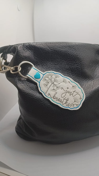 Just breathe vinyl key chain, colour options, ready to post, made in Australia