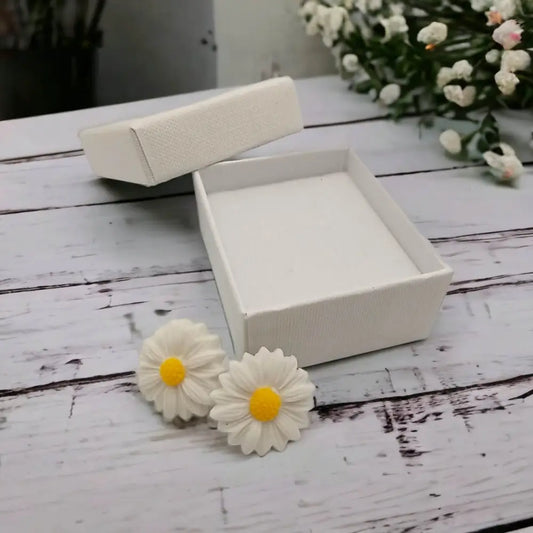 White Daisy with Yellow Centre Stud Earrings | Gift for Women | Handcrafted in Australia