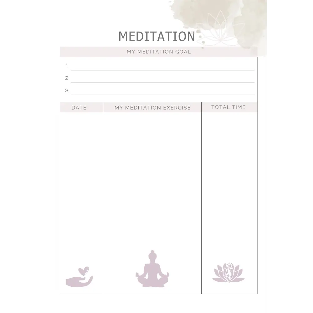 Yoga and Meditation Journal | Track Your Progress, Your Sequences, Your Music, Your Reflections | Instant Download & Print | PDF File