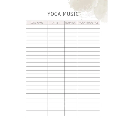 Yoga and Meditation Journal | Track Your Progress, Your Sequences, Your Music, Your Reflections | Instant Download & Print | PDF File