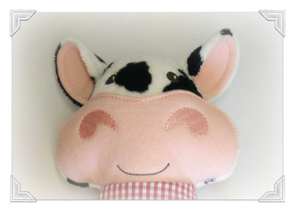 Cute cow stuffed animal plushie with bandana, made in Australia - Lil-aiges Creations - Quality Australian-made Gifts