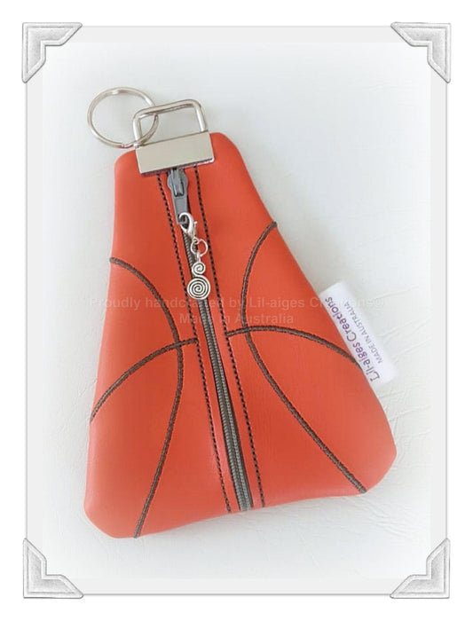 Basketball themed coin purse with zipper pull options, Australian Made - Lil-aiges Creations - Quality Australian-made Gifts