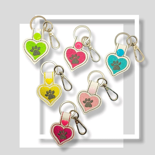 READY TO POST - cute paw heart key chains, with colour options, made in Australia - Lil-aiges Creations - Quality Australian-made Gifts